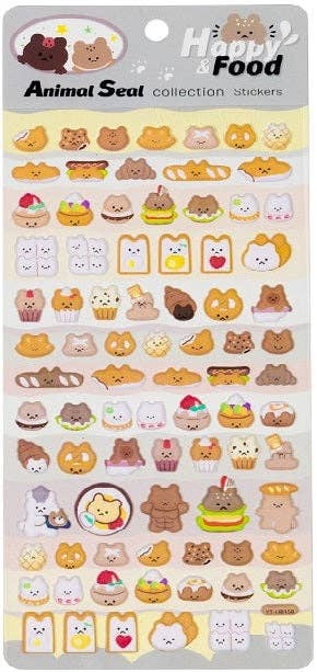 Bear Food Puffy Stickers