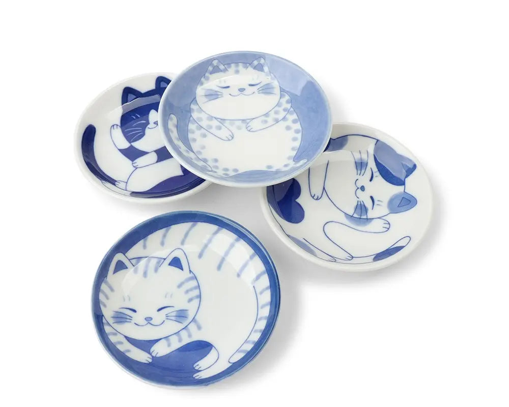 Blue & White Cat 3.75" Plate