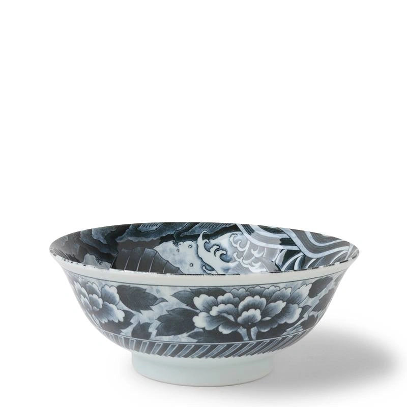 Black Ko-Imari Carp Bowl 8.25"