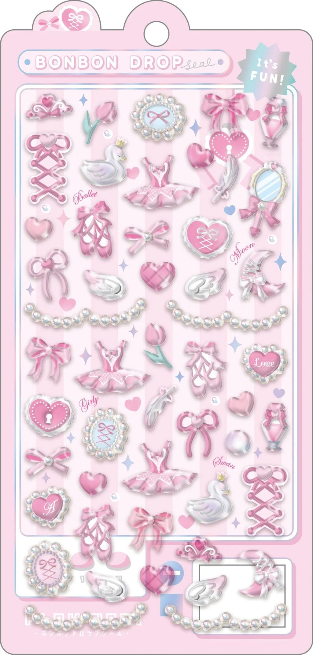 BonBon Drop Pink Ballerina Stickers