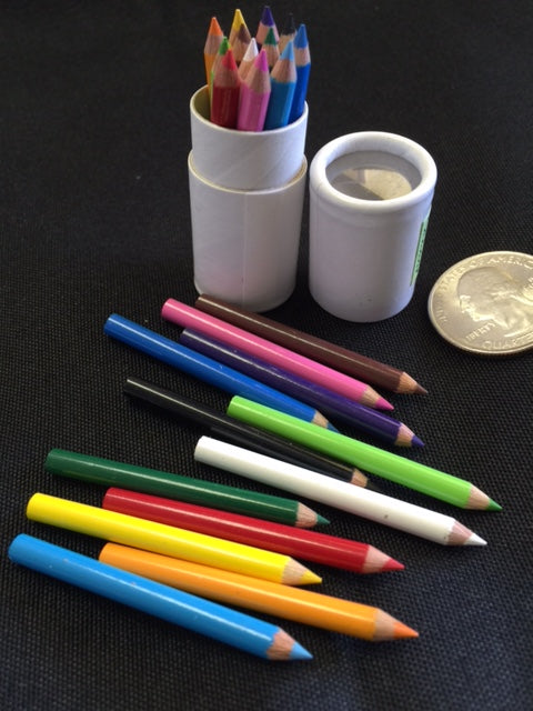 12 Mini Pencils In Paper Tube
