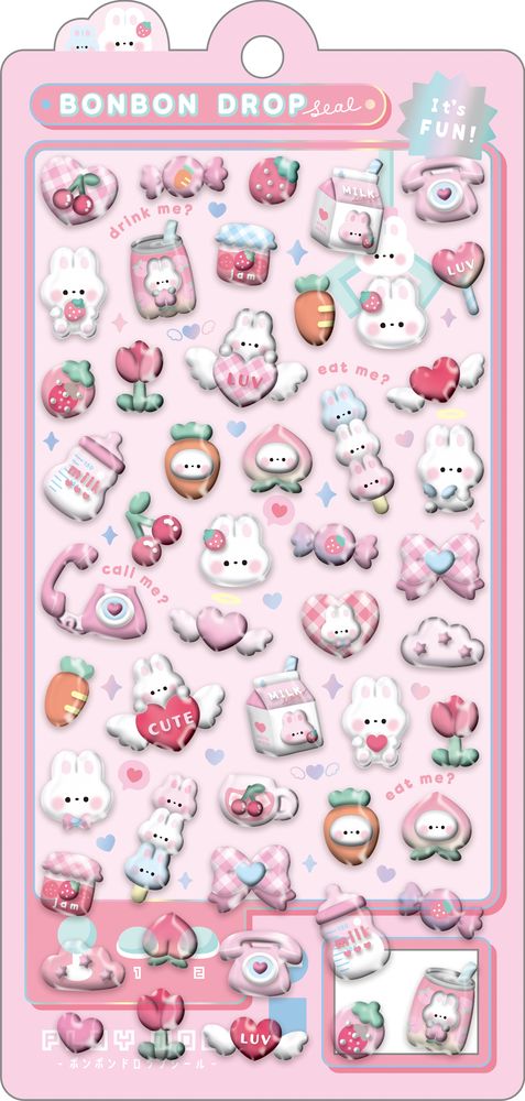 BonBon Drop Cute Bunny Stickers