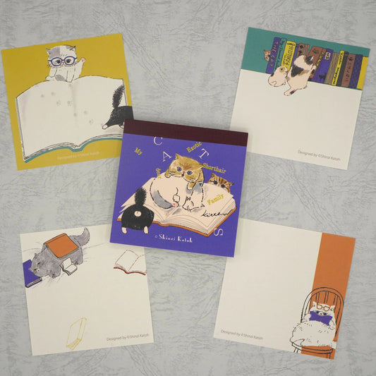 Memo Pad - Reading Cats
