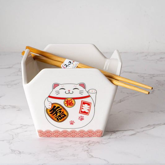 Takeout Box Serving Bowl with Chopsticks