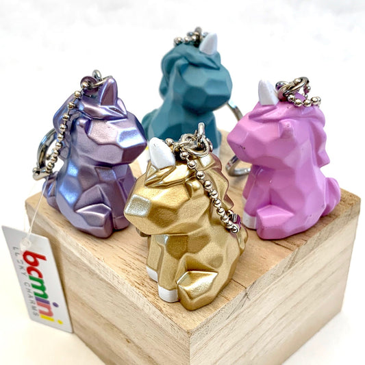 Geometric Unicorn Charm with Keyring