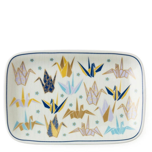 Blue Origami Crane Plate