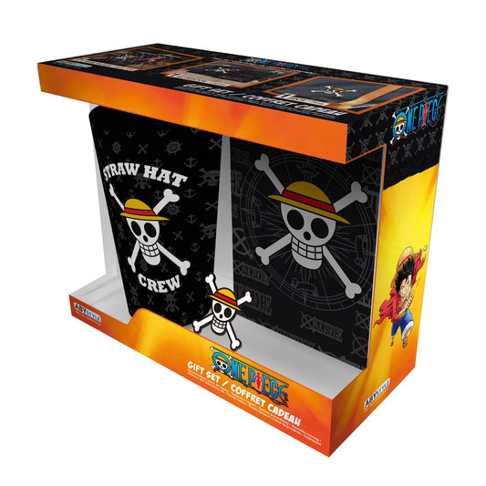 One Piece Skull Glass, Pin and Notebook Gift Set