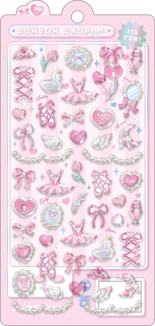 BonBon Drop Pink Ballerina Stickers