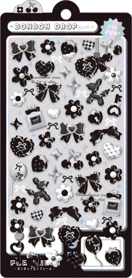 BonBon Drop Black Bows and Decor Stickers